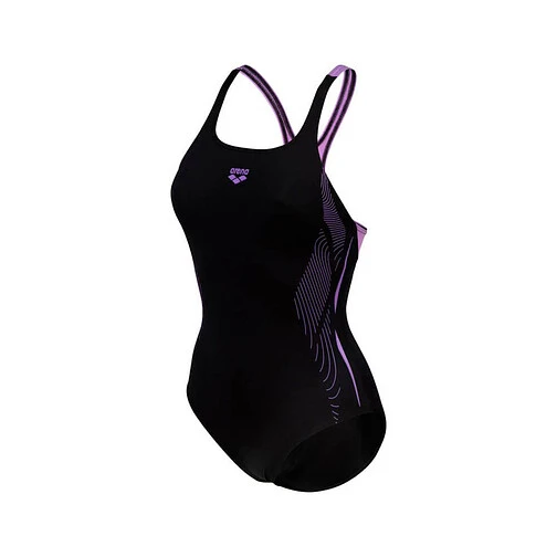 Arena Купальник SWIM PRO BACK GRAPHIC LB black-lavanda