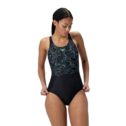 Speedo Спортивный купальник Hyperboom Placement Muscleback Green