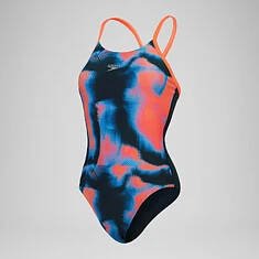 Speedo Купальник Club Training Allover Fixed Crossback Swimsuit Navy/Red