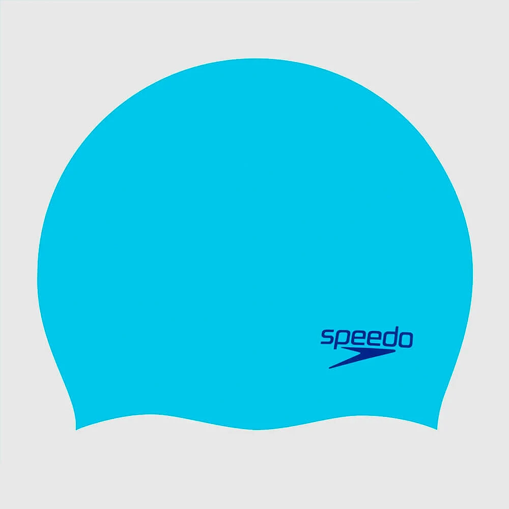 Speedo Шапочка для плавания Plain Moulded Silicone Cap JR light/blue