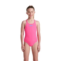 Arena Купальник TEAM SWIM PRO SOLID JR shocking pink-blue river