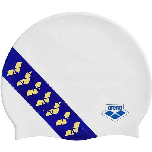 Arena Шапочка для плавания TEAM STRIPE CAP white-neon-blue