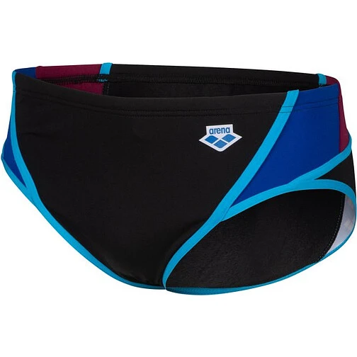 Arena Плавки спортивные ARENA ICONS SWIM BRIEFS PANEL black-neon blue-red fand-turquoise