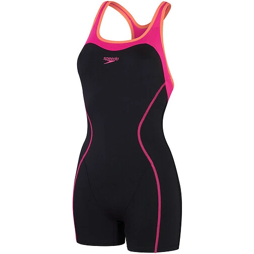 Speedo Спортивный купальник Panel Legsuit black/pink