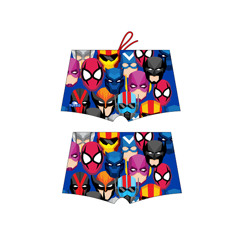 TURBO Плавки спортивные BOXER FULL PRINT BOY MASK HEROE HAPPY