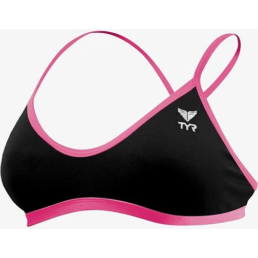 TYR Топ купальника Solid Trinity Top black/pink