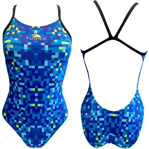 TURBO Купальник WOMEN PIXELS (PRO RACER THIN STRAP) royal