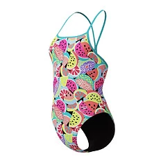 Speedo Купальник FL Printed Turnback Swimsuit Black/Pink