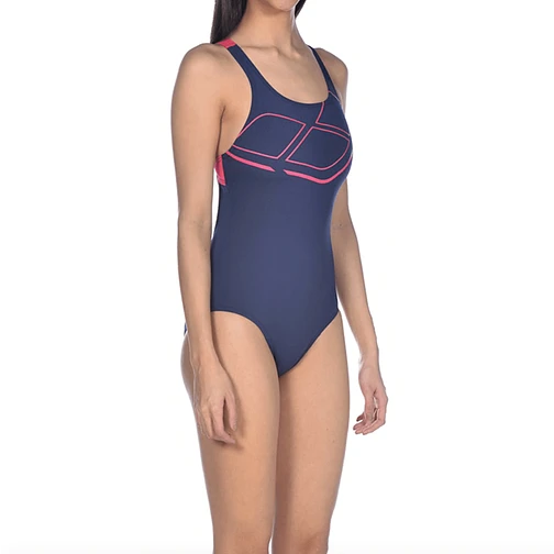 Arena Купальник с поддержкой груди ESSENTIALS SWIM PRO BACK LB Navy-Freak Rose