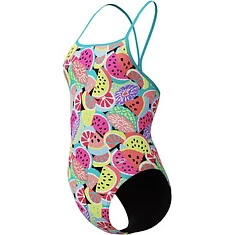 Speedo Купальник FL Printed Turnback Swimsuit Black/Pink