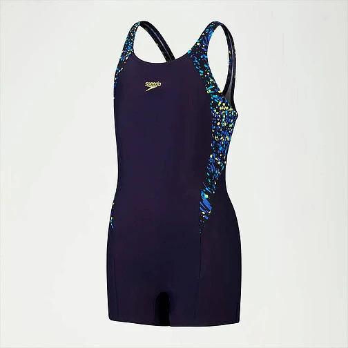 Speedo Купальник PRINTED LEGSUIT Junior black/blue