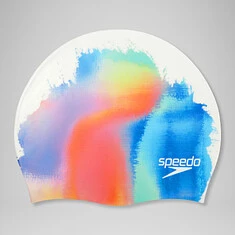 Speedo Шапочка для плавания Digital Printed Cap White/Blue/Orange