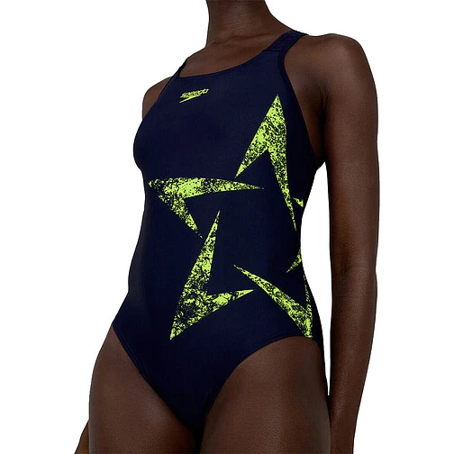 Speedo Купальник Boomstar Turnback Swimsuit Navy/Yellow