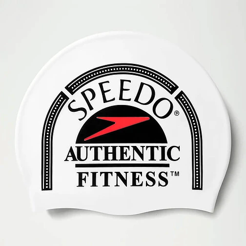 Speedo Шапочка для плавания Adult Printed Silicone Cap white/black