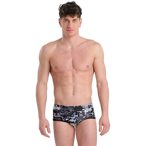 Arena Плавки спортивные ICONS SWIM LOW WAIST SHORT ALLOVER black-multi