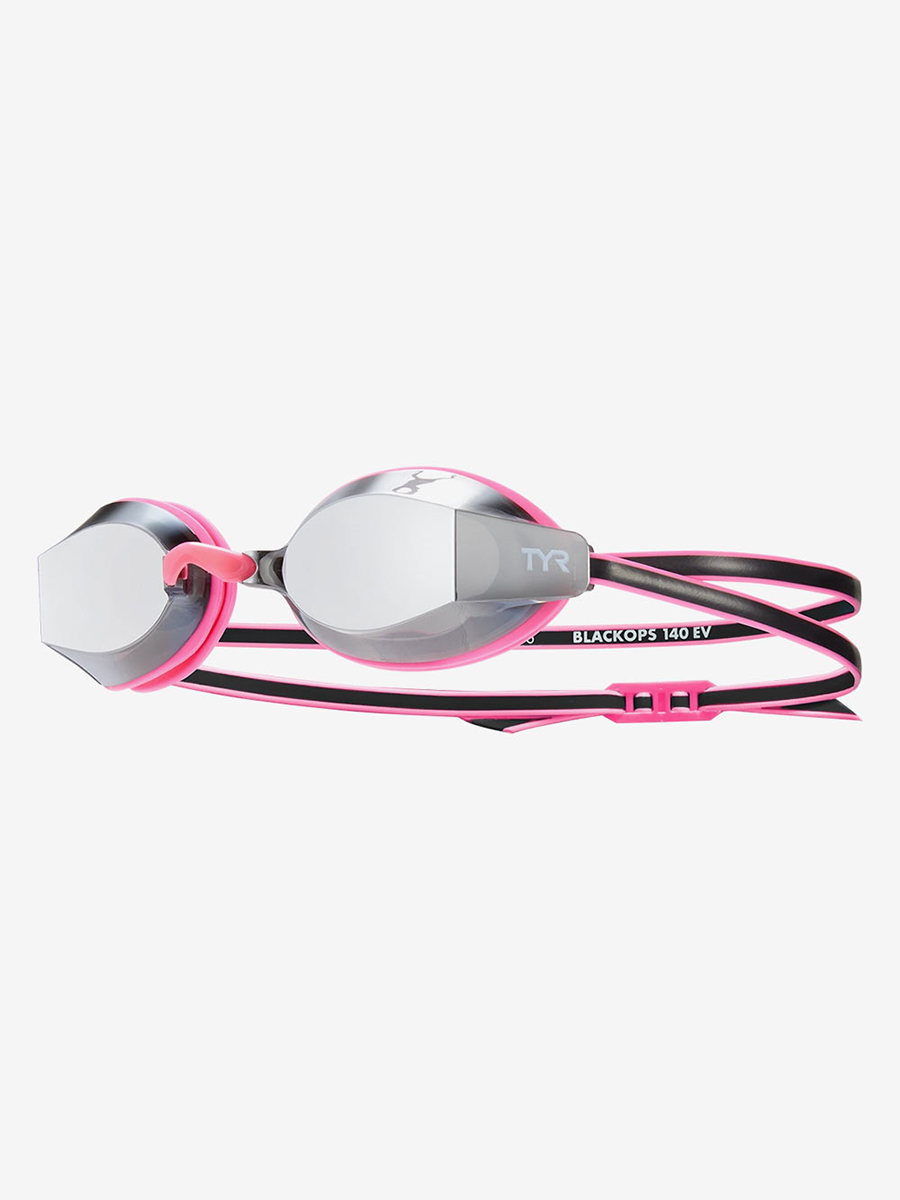 TYR Очки для плавания подростковые Youth Black Ops 140 EV Mirrored Racing silver/pink