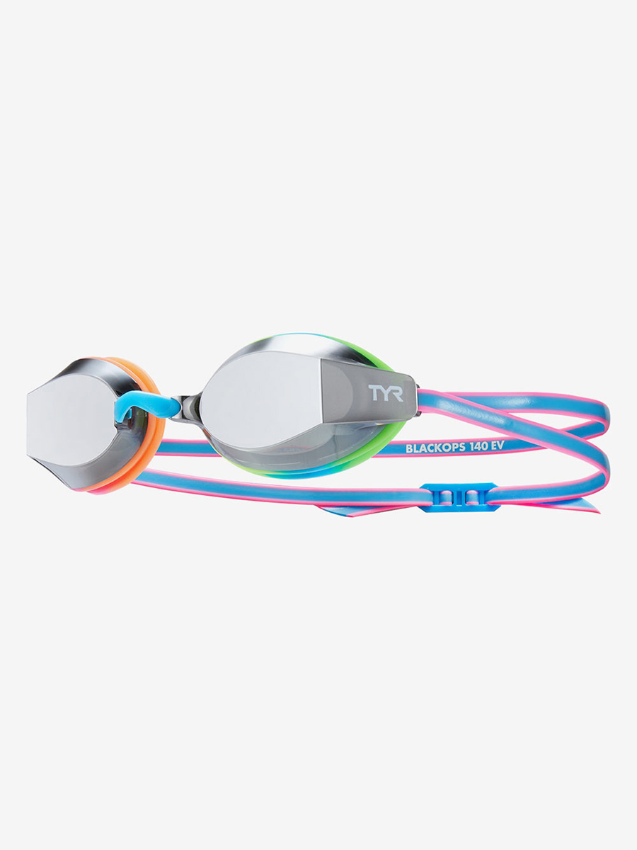 TYR Очки для плавания подростковые Youth Black Ops 140 EV Mirrored Racing blue/pink