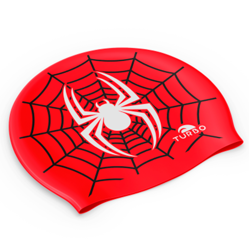 TURBO Шапочка для плавания SILICONE CAP 'SUEDE NEW SPIDER red